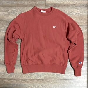 Champion Men's Rust Red Crewneck Sweatshirt